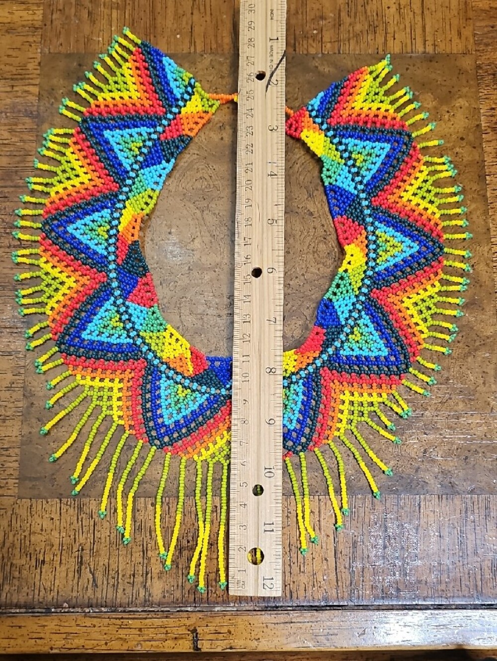 HUOCHOHandmade Multicolor Beaded Fringe Statement Necklace - Picture 8 of 8